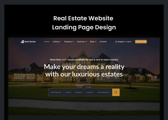 Luxury Real Estate Website Landing Page on Behance Luxury Real Estate Website Landing Page on Behance